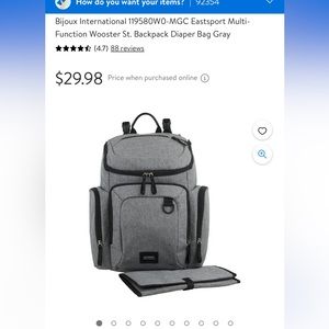 East sport Grey diaper bag